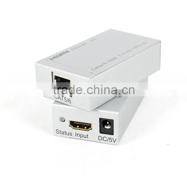 Single Cat5e/6 with Wideband IR,POE,EDID call back 60m HDMI Extender