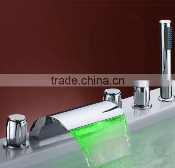 LD005 Waterfall LED Bath Mixer Tap Bathroom Faucets photo-2