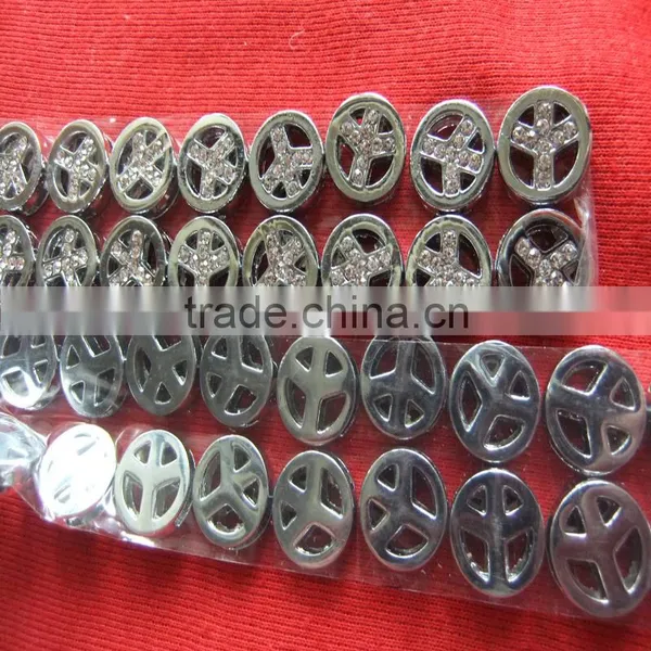 High Quality Direct Sales Alloy Jewelry DIY Peace Symbol Charm Sliders photo-3