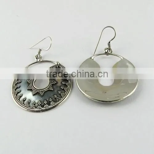 Vintage Oxidized 925 Sterling Silver Earring, 925 Stamped Silver Jewelry, Buy Silver Jewelry photo-5