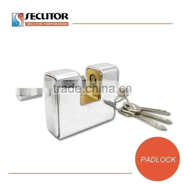 Security Armoured Rectangular Shackle Brass Padlock photo-3