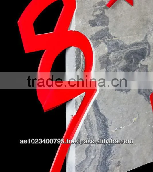 2014 Wall Clock, Unique Clock, Handmade Decorative Wall Clock With Stone Veneer and Acrylic Numbers photo-4