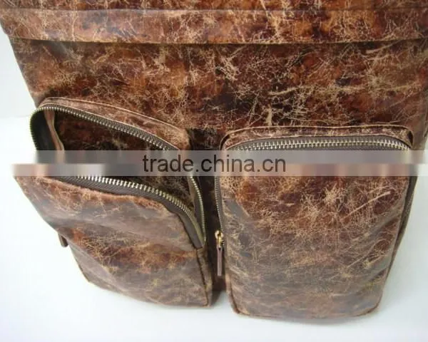 2015 Fashion PU Leather Vintage Men School Bag / Backpack photo-5