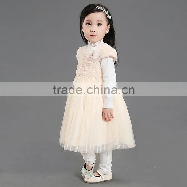 Wholesale Best-selling Short Sleeve Fur Winter Party Dress for Girls 4-12y photo-2