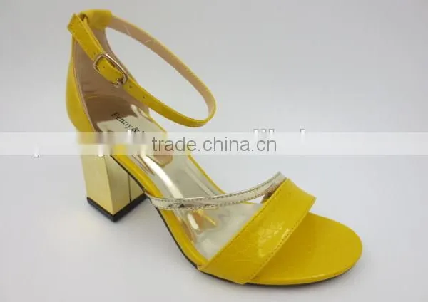 Latest New High Class Middle Heel Ankle Strap Buckle Women Sandals photo-2