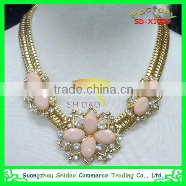 Hot Selling Diamond Bead Alloy Chain Necklaces Jewelry