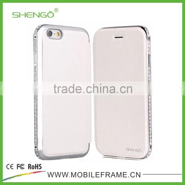 Wholesale Diamond PU Leather Flip Case for IPhone 6 photo-3