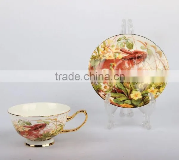 200ML Personalized Fine Bone China Porcelain Tea Coffee Cup and Saucer Sets photo-5