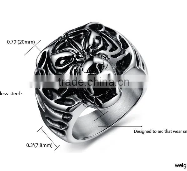 Big Lion Head Men's Ring Indian Head Ring photo-3