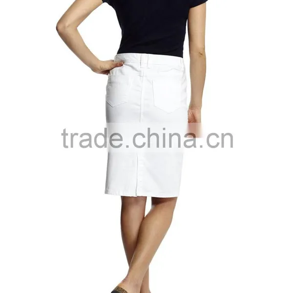 2015 Latest Women Fashion White Demin Skirt photo-3