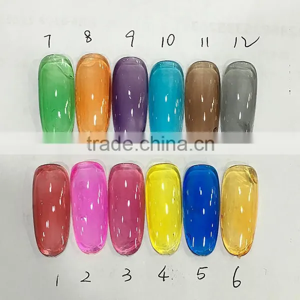 15ml 12 Pure Coloured Glaze UV Gel Nail Polish Nail Art Design Glass Nail Gel Decoration Nail Polish