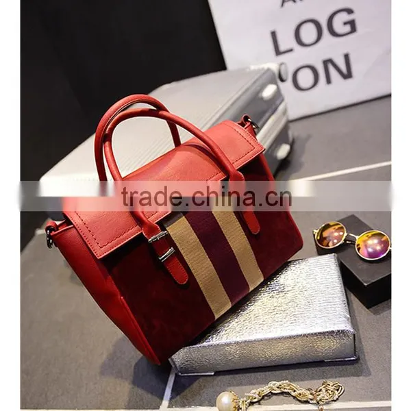Ladies Grinding Yarn Bag New Colour Bar Bags Factory pu Hand Bags pu Tote Guangzhou Bag Factory Contrast Color Handbag photo-5