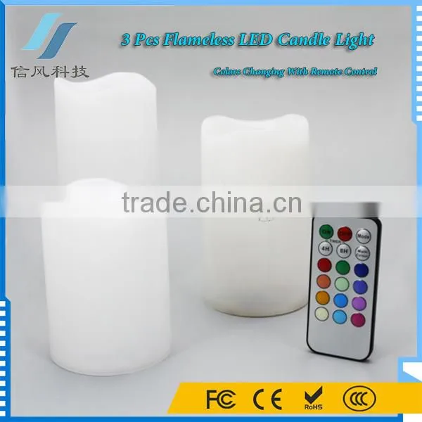 3Pcs Flameless LED Candle Light Colors Changing Candle With Remote Control photo-2