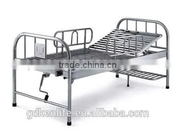 Hospital Bed With One Revolving Lever Stainless Steel Bed