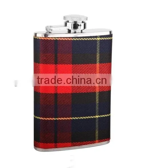 High Quality Stainless Steel Hip Flask With Leather Wrap