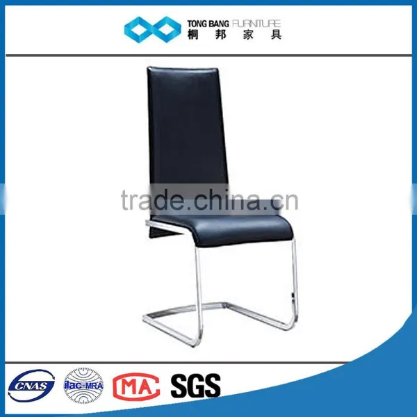 TB Black Leather Geniune Leather Chrome Frame Dinging Chair Dining Furniture