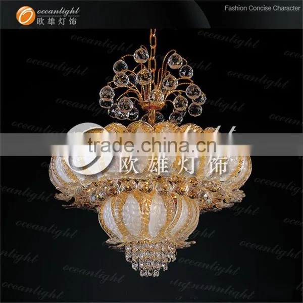 Golden Crystal Light Ceiling Indian Ceiling Lighting for Hotel Hall OW603 photo-4