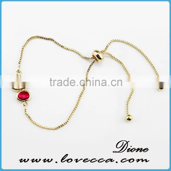 Cheap Wholesale 18K Gold Plated Brass Jewelry Fashion Adjustable Beads Womens Glass Stone photo-4