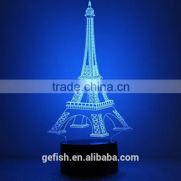 Eiffel Tower 3D Acrylic Night Light Table Led Lamp for Christmas Gift photo-2