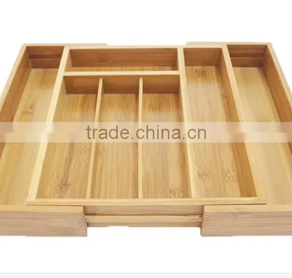 BH003 Bamboo Expandable Cutlery Drawer Organizer for Kitchen photo-2