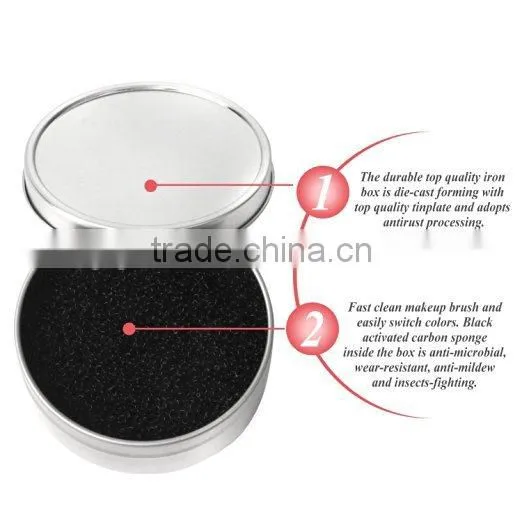 New 2016!!Makeup Remover Brush Color Clean Eyeshadow Sponge Tool Cleaner Sponge Box photo-3