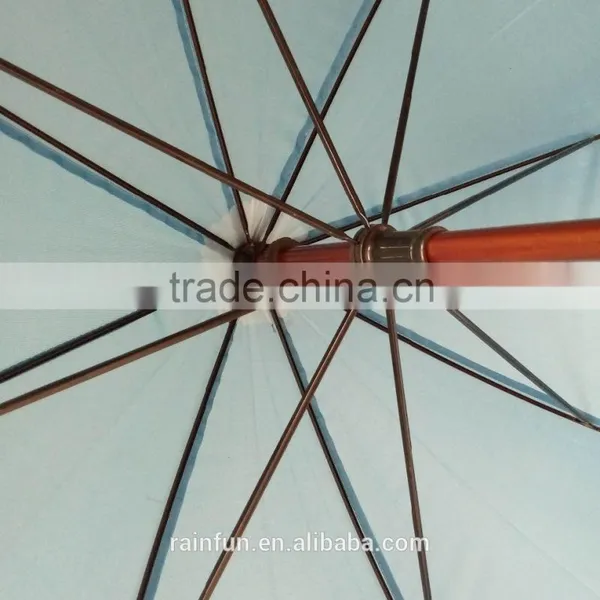 Sky Blue Windproof Manual Open Long Umbrella photo-3