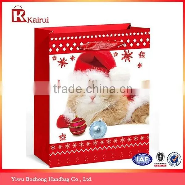 Promotional Christmas Gift Paper Bag With Ribbon Handle photo-4
