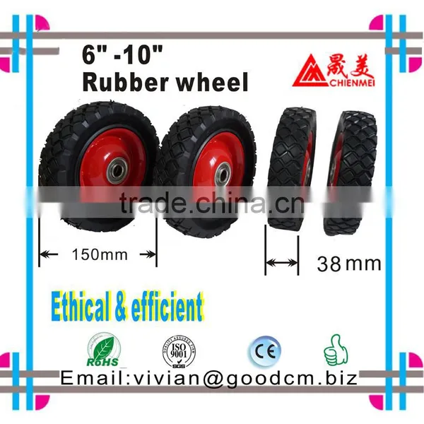 Steel Wheel /Roue en Metal/ Ruled Rubber Lawnmower Lawn Push Mower Wheel 6+ Inch Diameter photo-4