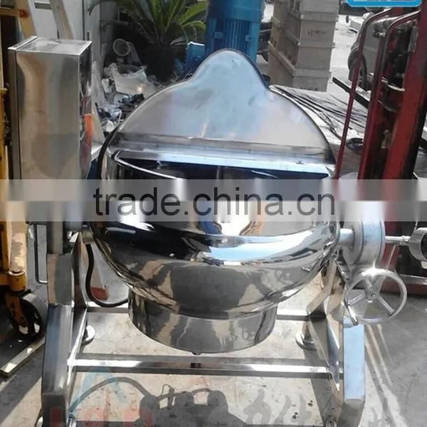 Stainless Steel Steam Heating Jacketed Jam and Dessert Cooker With Mixer photo-3