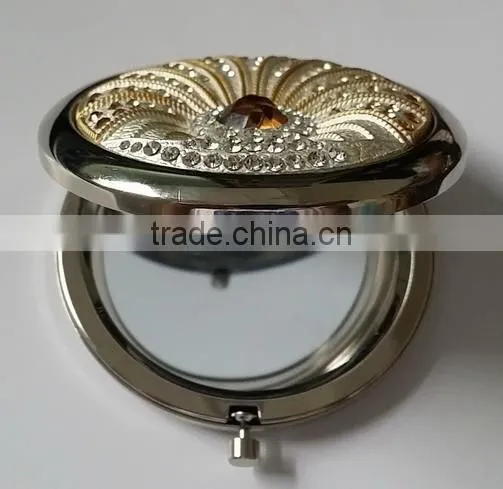 Quality Folding Pocket Mirror ,peacock Design Compact Mirror photo-2