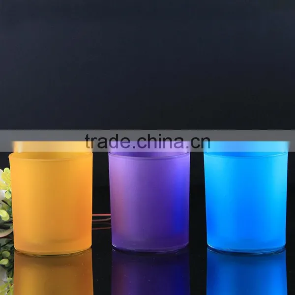 Latest Hot Selling Exporting Carton Manufacturer Colored Candle Jars Glass photo-2