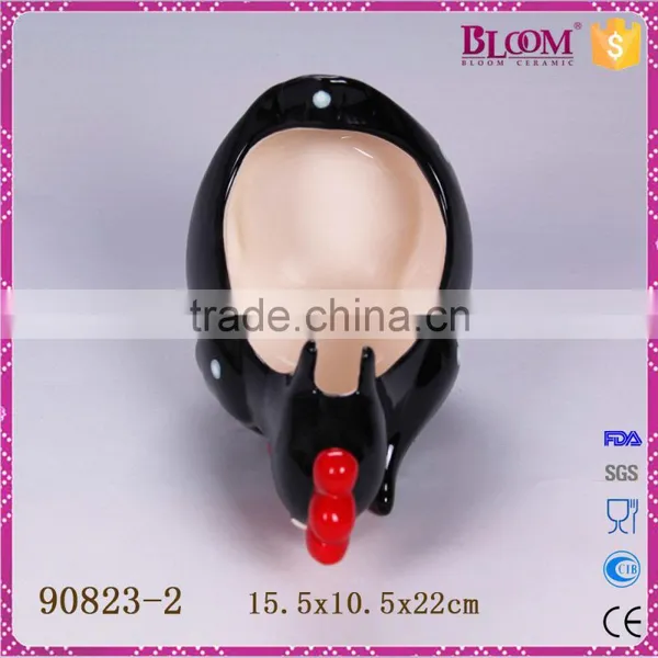 Black Rooster Ceramic Toilet Brush Holder photo-5