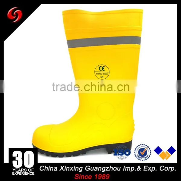 CE EN 20345 Yellow Black Pvc Safety Boot With Steel Toe Midsole Steel Boots Men Sale photo-4