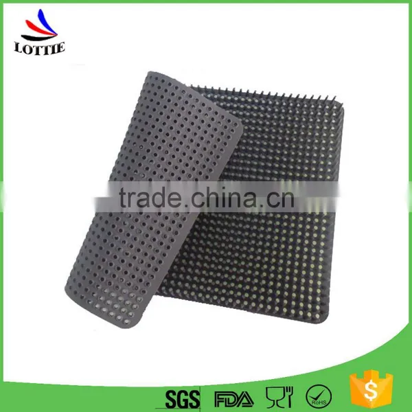Chinese Manufacturers Black Rectangle Thicker Anti Slip Eco-Friendly Medical Silicone Pin Mat photo-3