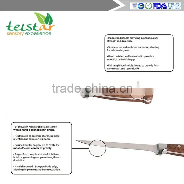 6" Professional Boning Knife - Pro Series - High Carbon Stainless Steel Blade - Wood Handle photo-3