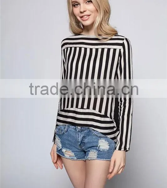 Women's Boat Neck Key Hole Back Long Sleeve Shirt Summer Casual Blouse photo-4