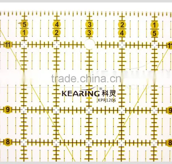 Kearing Pro 12*6 Inches Acrylic Fabric Patchwork Quilting Ruler With Grid Scale Angle for Sewing Dressmaking#KPR1206 photo-2