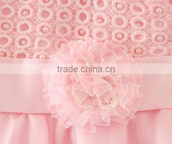 Best Selling India and Pakistan Clothing Child Pink Flower Wedding Dress Vintage Sweet Girl Party Dresses photo-5