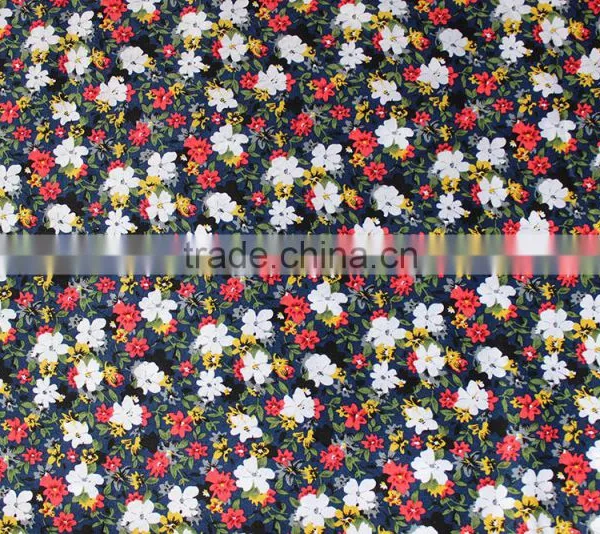 Factory Wholesale High Quality Garment Fabric Faloral Printed Cotton Fabric photo-3