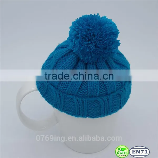 Custom Pom-Pom Knit Hat Decoration Mini Hat Funny Knit Winter Hats photo-3