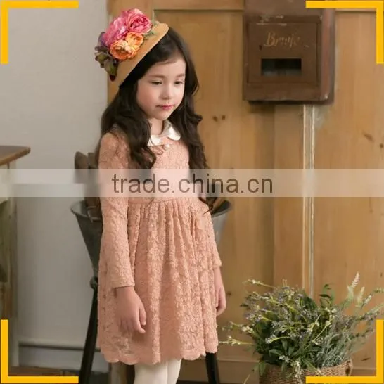 Hot Sale Korean Style Girl Lace Winter Dress Kids Party Wear Dress Kids Fashion Show Dress photo-3