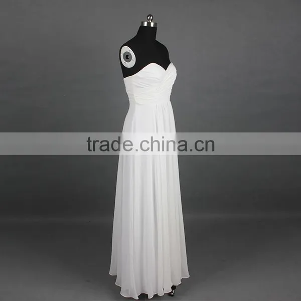 Sweetheart Floor-Length Chiffon White Evening Dress photo-6