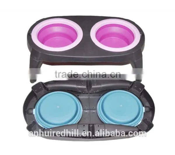 R1958H Wholesale Portable Dog Food Bowls Foldable Silicone Pet Bowl photo-3