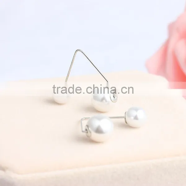 Wholesale Popular Fahion Jewelry , Simple Pearl Triangle Stud Earrings photo-2