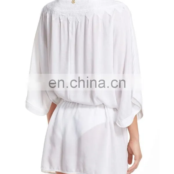 C100 Cotton Embroidered Cover-Up Beach Tunic photo-3