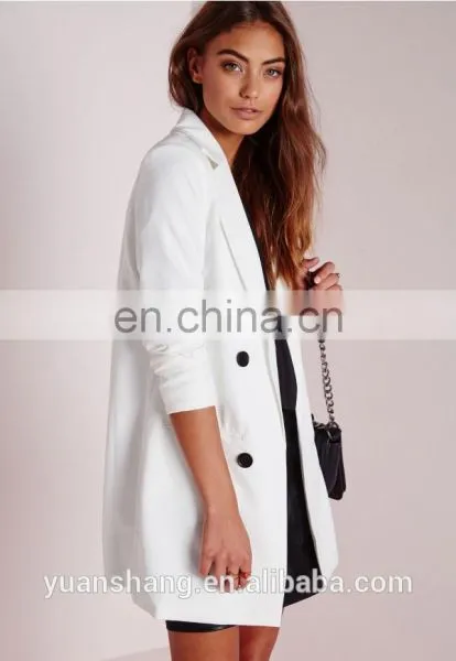 2016 Latest White Long Sleeve Fashion Ladies Blazer Designs photo-3