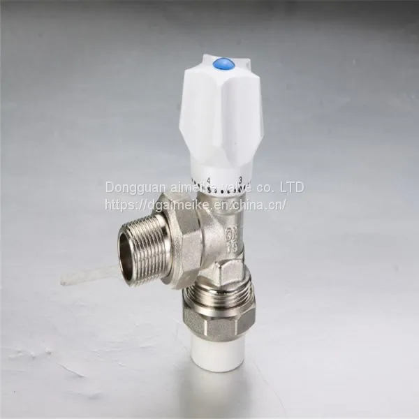 Air Condition Heating Installation Straight / Angle Type Thermostatic Brass Radiotor Valve photo-3