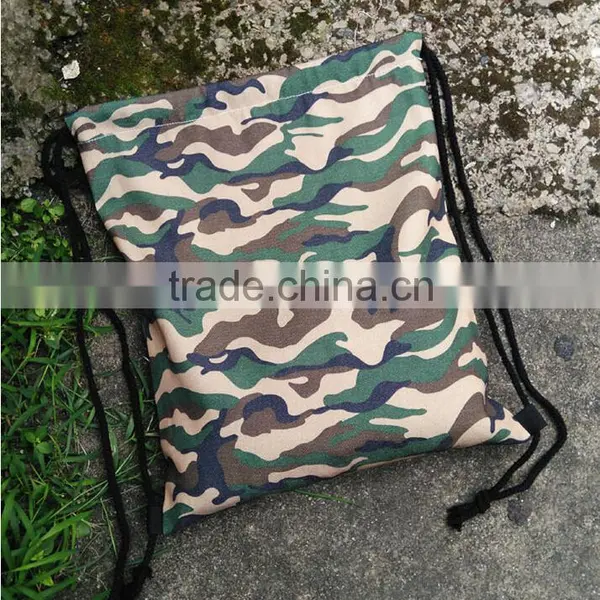 Cheap High Quality Heavy Duty Canvas Digital Army Military Sack Drawstring Backpack photo-3