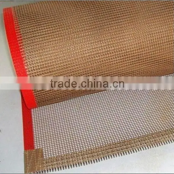 4*4 Brown High Temperature Ptfe Teflon Coated Fiberglass Mesh Conveyor Belt for Conveyor Textile Printing photo-4
