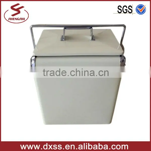 17L Metal Portable Ice Cooler Farm Cooler Box